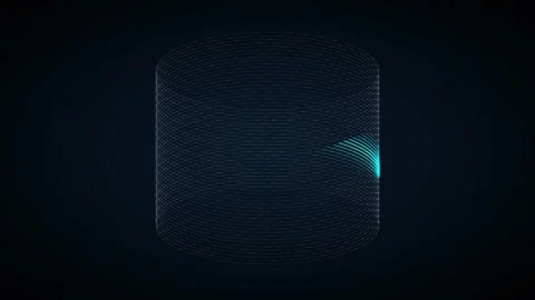 Abstract Cylinder Rings Visualization of Rotating Data for Presentation Stock Footage 333428594