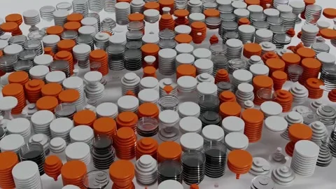 Abstract Cylinder Stacks Animation Stock Footage 340341793