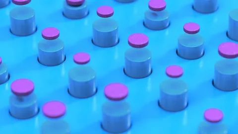 Abstract Cylinders 3d rendering background. Blue and Magenta Stock Illustration