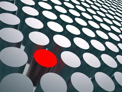 Abstract cylinders and their reflections Stock Illustration