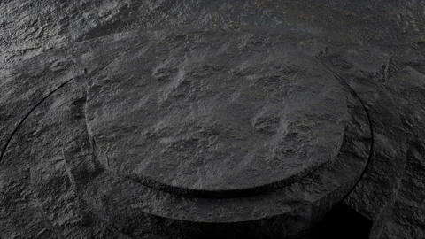 Abstract Cylinders in Black Stone Materials Show Rough Surfaces and Sharp Edges Stock Footage 320245146