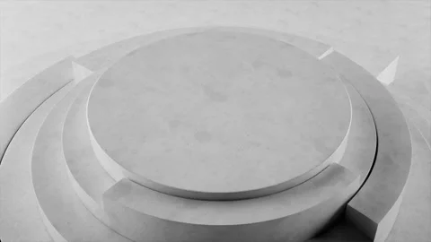 Abstract Cylinders Composed of Smooth Gray Material, Featuring Layered Designs Stock Footage 320245218