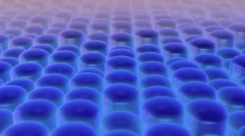 Abstract cylindrical cell pattern. Vivid purple neon tubes. Cells of body. Ilustración de archivo