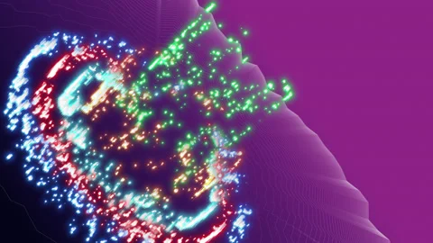 Abstract cylindrical fields looped animation Видео 137452972