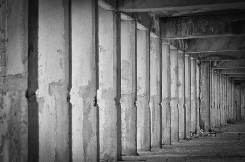 Abstract damage cement columns Stock Photos