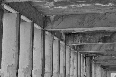 Abstract damage cement columns Stock Photos