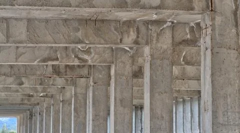 Abstract damage cement columns Stock Photos