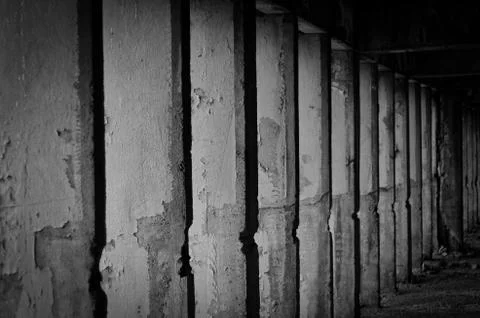 Abstract damage cement columns Stock Photos