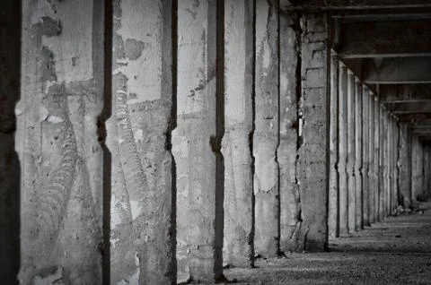 Abstract damage cement columns Stock Photos