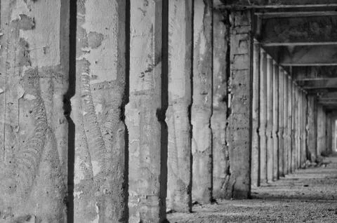 Abstract damage cement columns Stock Photos