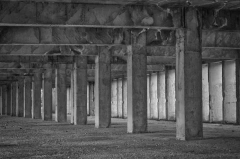 Abstract damage cement columns Stock Photos