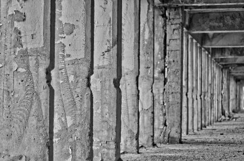 Abstract damage cement columns Stock Photos