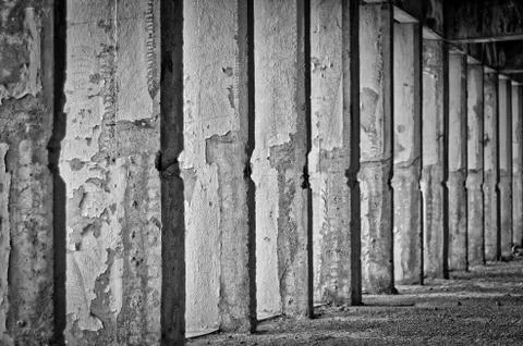 Abstract damage cement columns Stock Photos