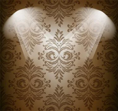 Abstract damask pattern in brown color Stock Illustration