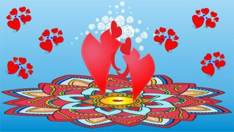 Abstract dance hearts Stock Illustration