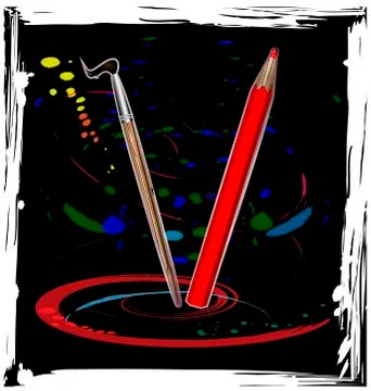 Abstract dance of pencil Stock Illustration