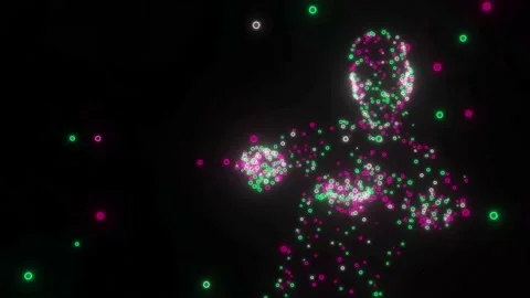Abstract Dancer Hologram Animation. Virtual Reality. 4K Stock Footage 202260905