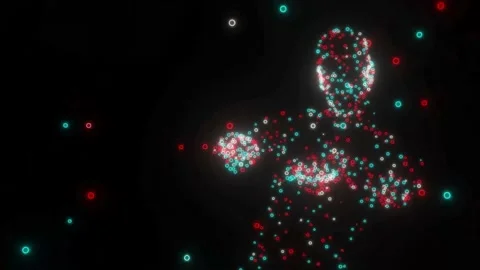 Abstract Dancer Hologram Animation. Virtual Reality. 4K Stock Footage 202260925