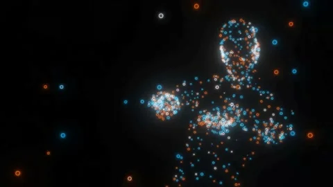 Abstract Dancer Hologram Animation. Virtual Reality. 4K Stock Footage 202260936