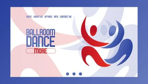 Abstract dancing couple banner vector illustration. Ballrom dance website design Stock Illustration