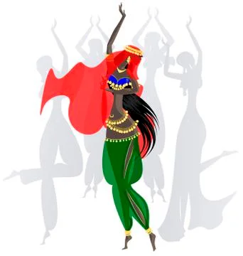 Abstract dancing girls Stock Illustration