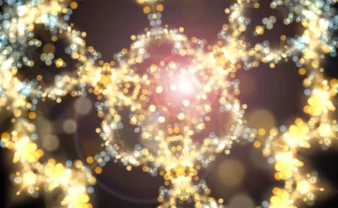 Abstract dancing highlights (kaleidoscope) background with shiny particles, 3 Stock Illustration