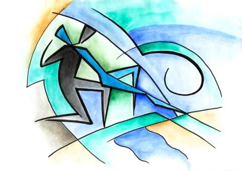 Abstract dancing Illustrazione stock