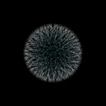 Abstract dandelion on black background.Vector illustration. Stockillustratie