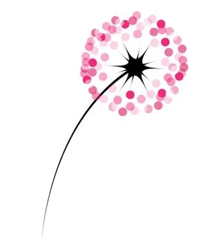 Abstract dandelion on white background.  illustration Ilustração Stock