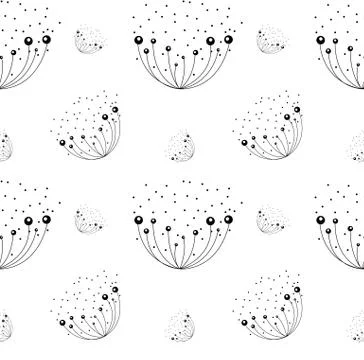 Abstract dandelion on white background. seamless pattern. vector illustration 스톡 일러스트
