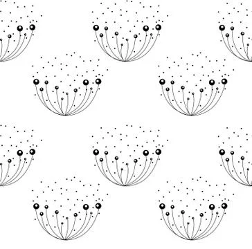 Abstract dandelion on white background. seamless pattern. vector illustration Ilustração Stock