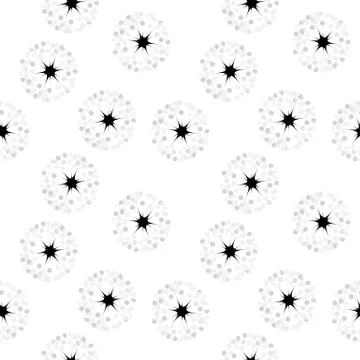 Abstract dandelion on white background. seamless pattern.  illustration Ilustração Stock
