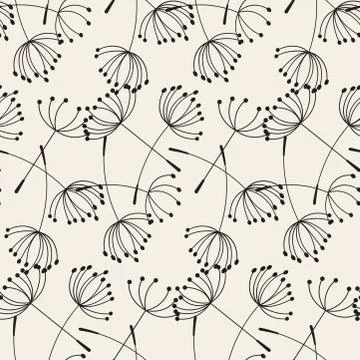Abstract Dandelions seamless patterns Stock Illustration