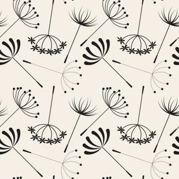 Abstract Dandelions seamless patterns Stock Illustration