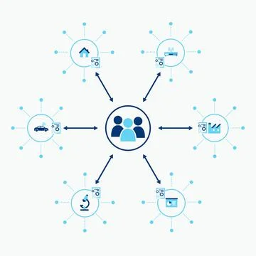 Abstract DAO concept. Flat illustration. Stock Illustration