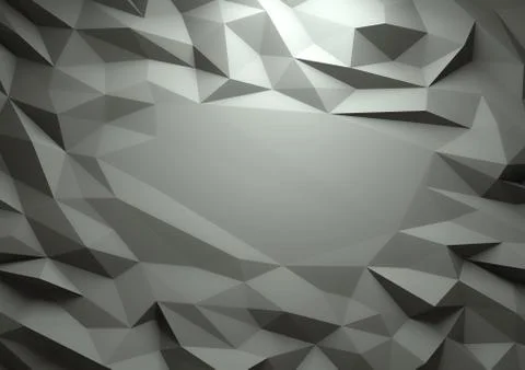 Abstract dark 3d rendered geometric low poly background Stock Illustration