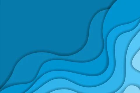 Abstract dark and light blue paper cut background Stock Illustration