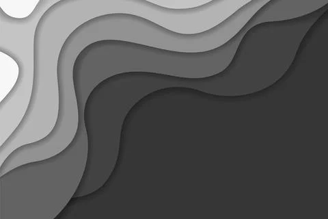 Abstract dark and light gray paper cut background Stock Illustration