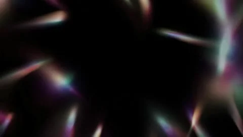 Abstract Dark Backdrop with Intense Neon Prism Rainbow Light Streams Video stock 341470463
