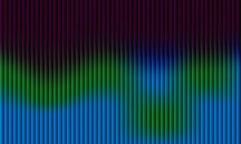 Abstract dark background with 3D fluted vertical texture and colorful wavy .. 스톡 일러스트