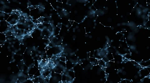 Abstract dark background with blue lines and dots Vídeo Stock 66548651