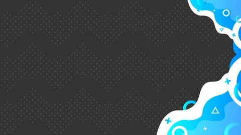 Abstract Dark Background with Blue Waves and Geometric Shapes Ilustración de archivo