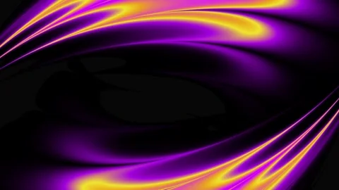 An abstract dark background with bright purple and yellow light lines that curve Stock Footage 334286734