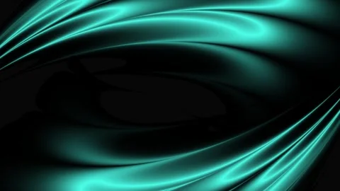 An abstract dark background with bright turquoise light lines that curve 스톡 동영상 334286735