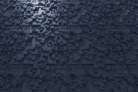 Abstract dark background from cubic elements. 3d Stock Illustration