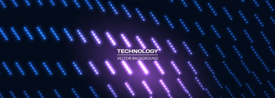 Abstract dark background with diagonal rows of glowing blue and purple light Stock Illustration