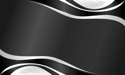 Abstract dark background with elegant silver and white fluid waves Stock Illustration