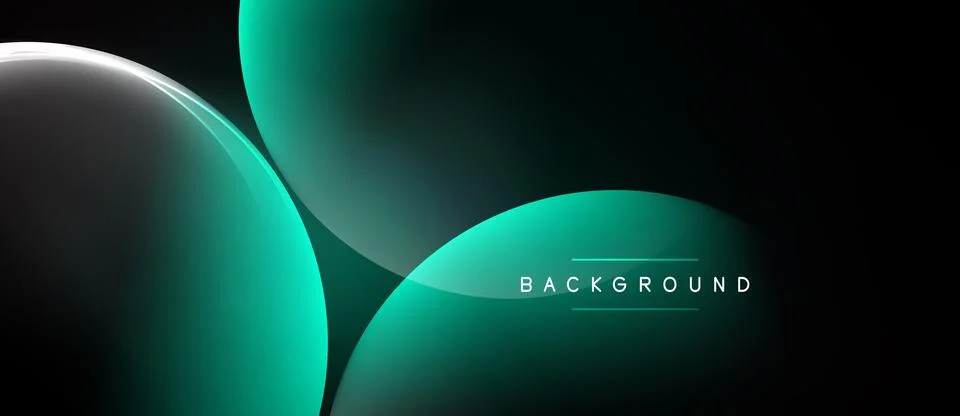 Abstract dark background features overlapping teal shapes. Gradient colors Stockillustratie