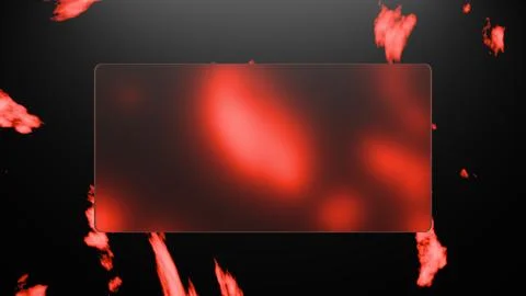 Abstract dark background featuring a frosted glass banner with vibrant red ne Stock Illustration