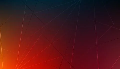 Abstract dark background featuring geometric lines and vibrant red orange Stock Illustration